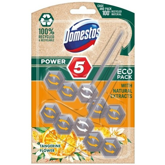 Domestos Power 5 Eco Pack Tangerine Flower WC pad 2 x 55 g