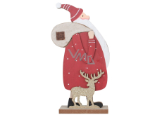 Santa wooden with bag 12,5 x 23,5 cm