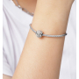Charm Sterling Silver 925 Wolf, Green Eyes, Animal Bracelet Bead