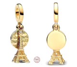 Charm Sterling silver 925 Paris Eiffel Tower 2in1, travel bracelet pendant