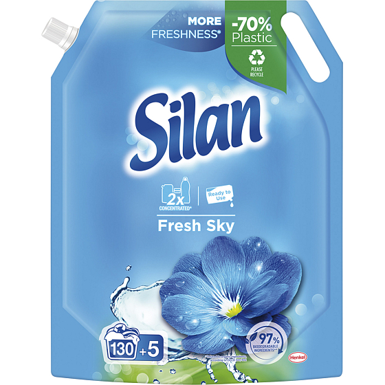 Silan Fabric Softener Fresh Sky 135 washes, 1485 ml