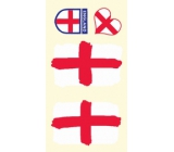 Sheet of Tattoo Stickers for Face and Body England Flag 1 Design