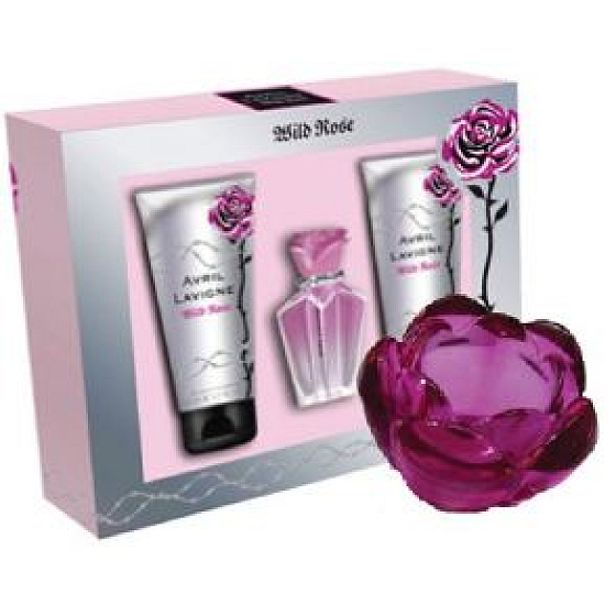Avril Lavigne Wild Rose perfumed water 30 ml + body lotion 50 ml + mini candlestick, gift set