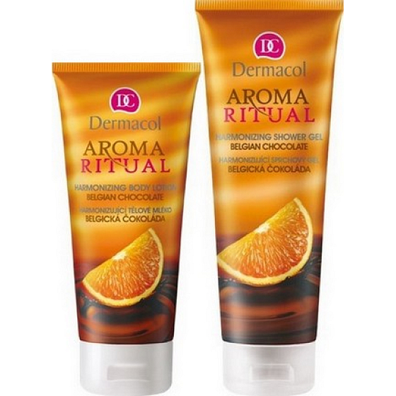 Dermacol Aroma Ritual Belgian Chocolate Harmonizing Body Lotion 200 ml + Shower Gel 250ml, cosmetic set