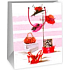Ditipo Gift paper bag 26.4 x 13.6 x 32.7 cm white pink - hats