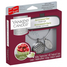 Yankee Candle Black Cherry - Ripe cherries car scent metal silver tag Charming Scents set Geometric 13 x 15 cm, 90 g