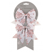 White bows with red flakes 13 cm, 2 pieces