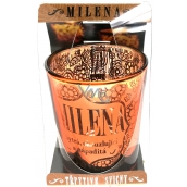 Albi Glittering candlestick made of glass for tea candle MILENA, 7 cm