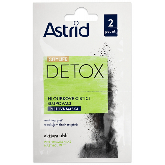 Astrid Citylife Detox Deep Cleansing Peel-Off Face Mask for Normal to Oily Skin 2 x 8 ml