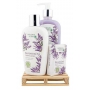 Bohemia Gifts Botanica Lavender liquid soap 300 ml + body lotion 250 ml + solid soap 100 g, wooden pallet cosmetic set
