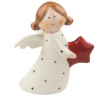Porcelain angel with a star 10 cm standing