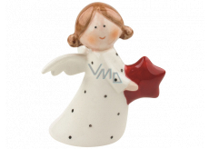 Porcelain angel with a star 10 cm standing
