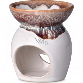 Emocio Ceramic Aroma Lamp White-Brown 82 x 96 mm