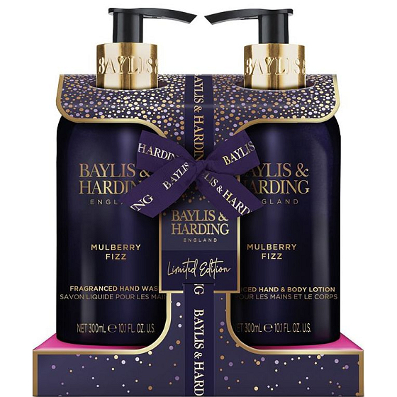 Baylis & Harding Mulberry Fizz hand soap 300 ml + hand and body lotion 300 ml, cosmetic set for women