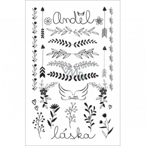 Tattoo decals Love/Angel black 13 x 8,5 cm