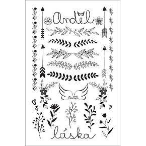 Tattoo decals Love/Angel black 13 x 8,5 cm