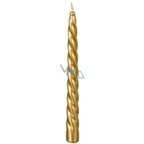 Emocio Elegance twisted metal candle gold conical 23 x 230 mm 1 piece