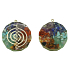 Orgonite amulet, energy generator 3,5 cm on waxed cord 60 cm