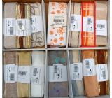 Ditipo Fabric ribbon Flora orange translucent with flowers 2 m x 40 mm