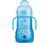 Mam Trainer bottle for easy transition from breastfeeding or bottle to cup 4+ months Blue 220 ml