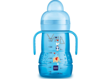 Mam Trainer bottle for easy transition from breastfeeding or bottle to cup 4+ months Blue 220 ml
