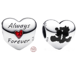 Charm Sterling silver 925 Disney Mickey Mouse and Minnie Mouse - Heart - Forever, bead on bracelet love