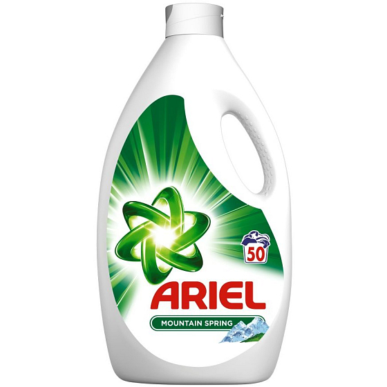 Ariel Mountain Spring Liquid Wash Gel For Clean And Fragrant Spill Free 50 doses of 2.75 liters