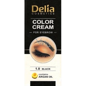 Delia Cosmetics Color Cream Coloring eyebrow cream with argan oil 1.0 Black 15 ml + 15 ml