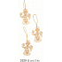 Wooden angels creamy for hanging on a plate 3 pieces, 8 cm
