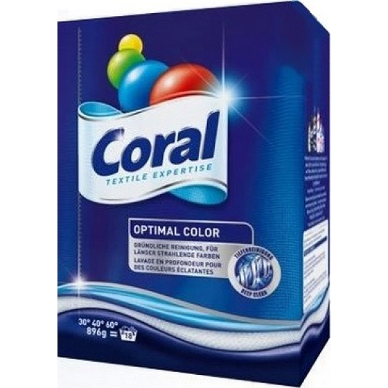 Coral Optimal Color washing powder for colored laundry 18 doses of 896 g