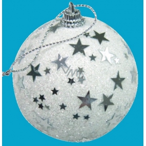 White flask with hanging stars 6 cm