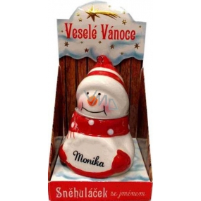 Nekupto Snowman named Monika Christmas decoration size 8 cm