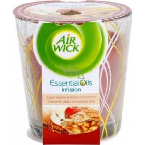 Air Wick Essential Oils Infusion Red Apple & Mulled Wine Scented Candle in Glass 105 g