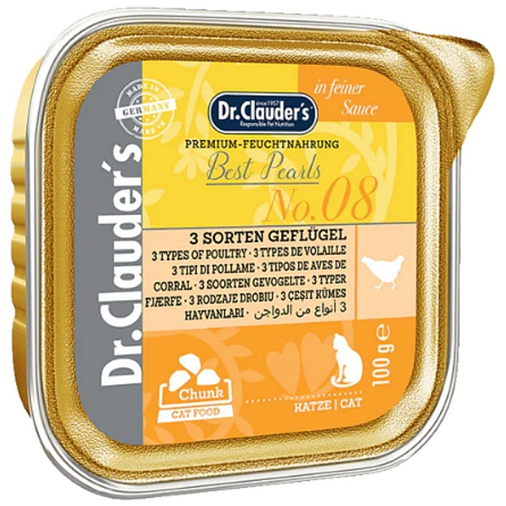Dr. Clauders Poultry Chunks - 3 Types of Meat in Sauce 100 g