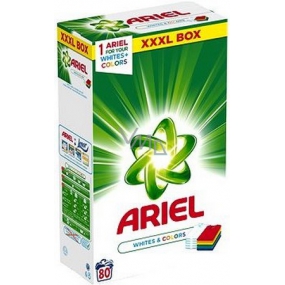 Ariel Whites + Colors Mountain Spring washing powder for colored and white laundry boxes 80 doses 6 kg