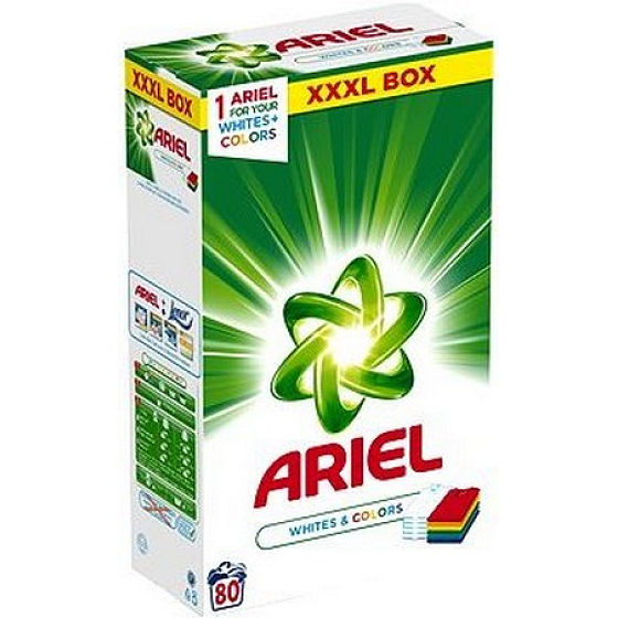 Ariel Whites + Colors Mountain Spring washing powder for colored and white laundry boxes 80 doses 6 kg