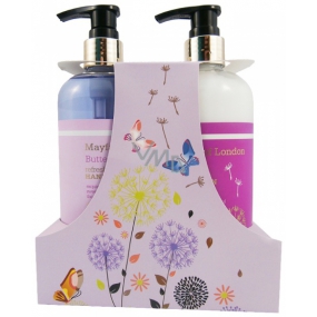 Mayfair of London Butterflies liquid soap 400 ml + hand lotion 400 ml, cosmetic set