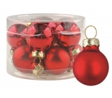 Red glass flasks set 2.5 cm, 12 pieces