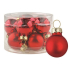 Red glass flasks set 2.5 cm, 12 pieces