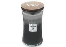 WoodWick Trilogy Warm Woods - Warm wood scented candle with wooden wick and lid glass large 609.5 g
