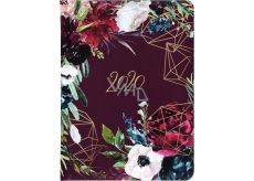 Albi Diary 2020 weekly Bordo flowers 17 x 12.5 x 1.2 cm
