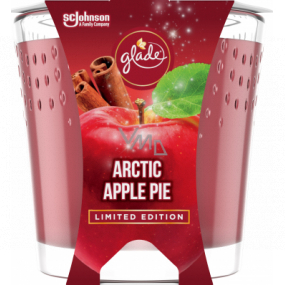 Glade Arctic Apple Pie with the scent of apple, cinnamon and nutmeg scented candle in a glass, burning time up to 32 hours 129 g