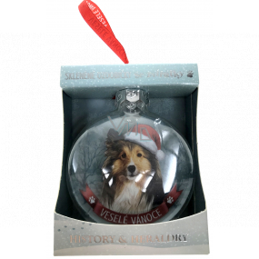 Albi Glass Christmas ornament with animals - Sheltie 7.5 cm x 8 cm x 3.6 cm