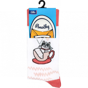 Albi Colored socks universal size Cat in a cup 1 pair