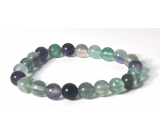 Fluorite green-clear bracelet elastic natural stone, ball 8 mm / 16-17 cm, genius stone