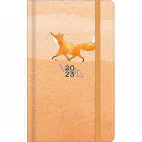Albi Pocket Diary 2023 with rubber band Fox 15 x 9,5 x 1,3 cm