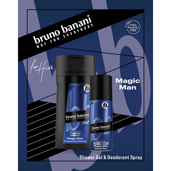Bruno Banani Magic deodorant spray 150 ml + shower gel 250 ml, cosmetic set for men