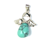 Tyrkenite Angel pendant natural stone 4,2 x 3 cm, stone of young people, looking for a life goal