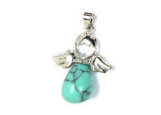 Tyrkenite Angel pendant natural stone 4,2 x 3 cm, stone of young people, looking for a life goal