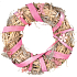 Flower wreath with pink decorations 25 cm